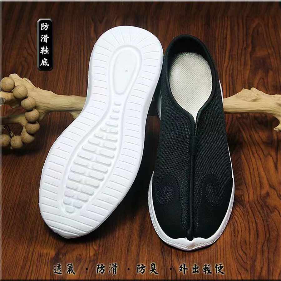Spring and summer Taoist cloud hook shoes square shoes canvas surface woven new shoes soft bottom non-slip breathable lightweight
