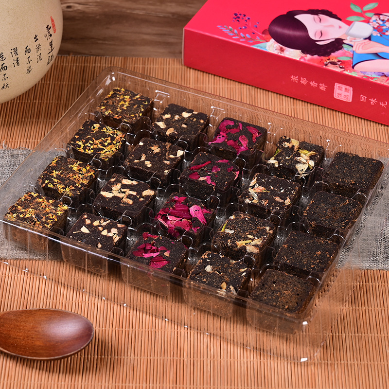 Brown Sugar Gift Box Yunnan Rose Sugar Cubes Handmade Rose Flower Candy Wholesale Yunnan Specialty