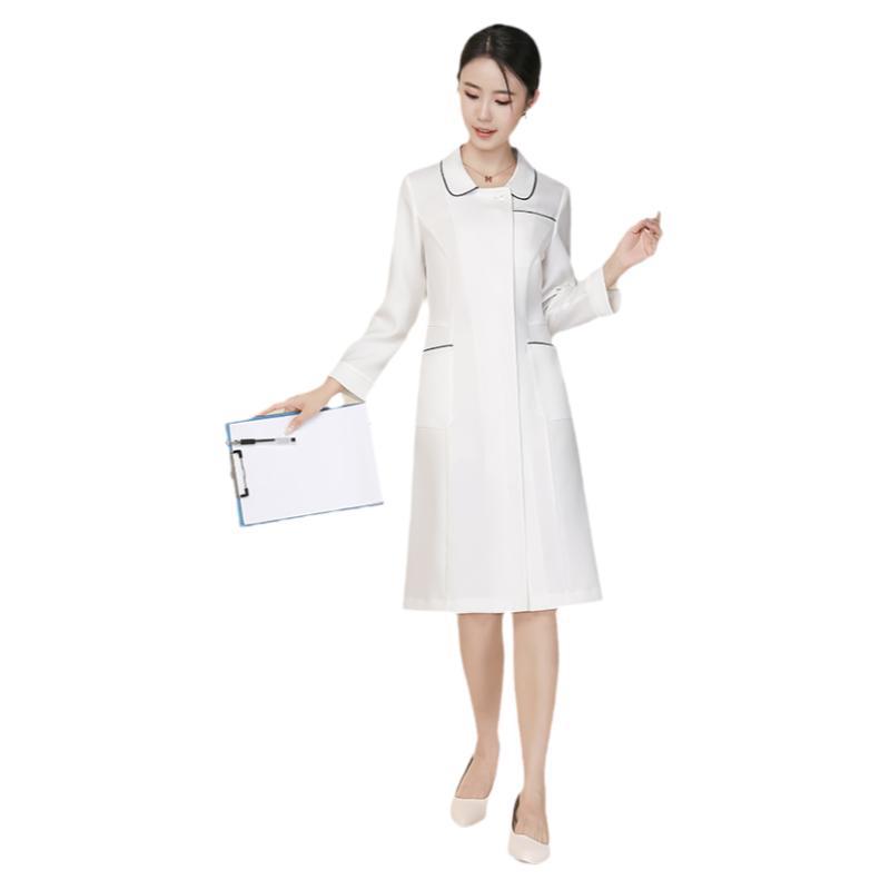 Xiangchunniao Medical Beauty Front Desk Reception White Nurse Uniform Dress Women's Spring and Autumn Beauty Salon Oral Pharmacy Work Clothes