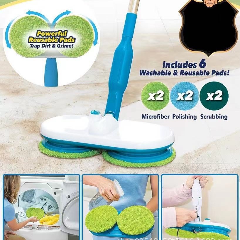 New Electric Wireless Flat Mop, Hand-Washable, Wet and Dry Household One-Mop Cleaner