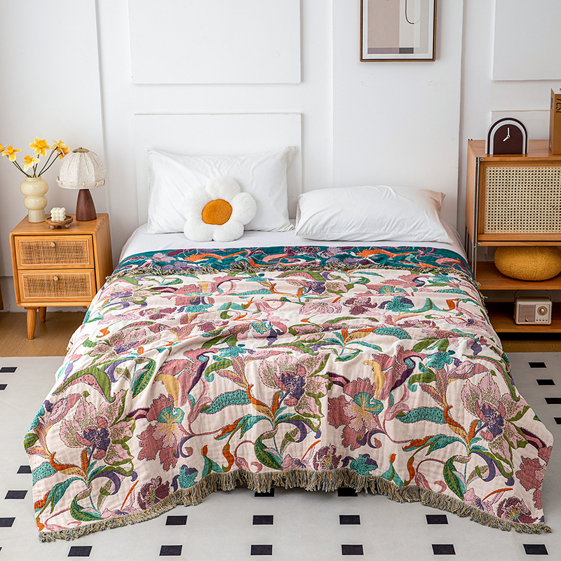 Покрывало из чистого хлопка, плед для дивана, полотенце-одеяло, оптовая продажа пледа с кондиционером, летний прохладный плед, плед для завтрака с бахромой