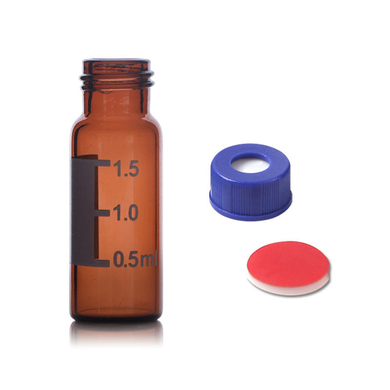 1.5ml/2ml graduated glass sample bottle gas chromatography bottle with cap pad 9*1 manufacturer
