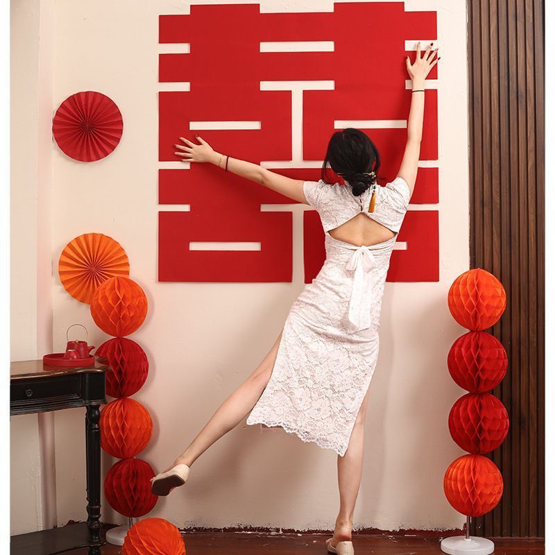 Wedding supplies wedding room decoration big happy background wall Net red happy door window happy wholesale direct wedding layout