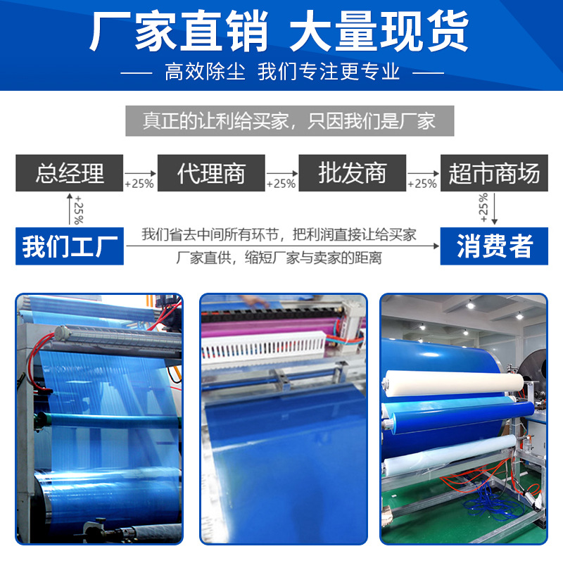 Factory household anti-static tearable sticky dust mat gray blue wholesale dust-free workshop floor mat disposable dust removal mat