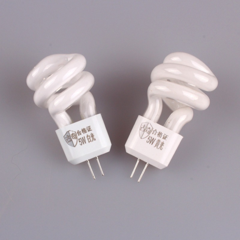 Mirror headlight bulb G4 energy-saving bulb 5W two-pin pin pin lamp bead toilet aisle light small spiral energy-saving bulb