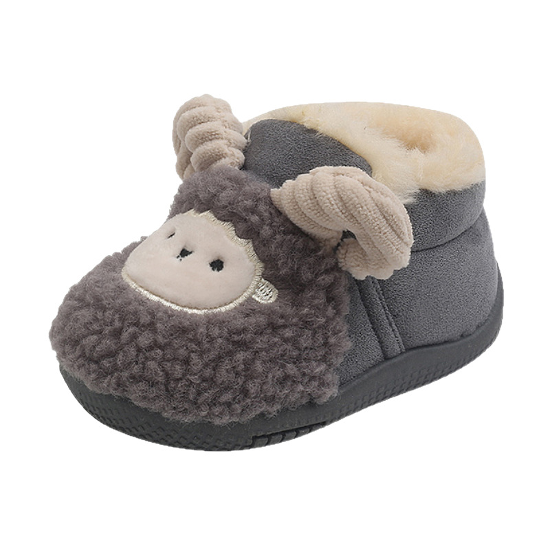 New Baby Snow Boots Baby Warm Children's Winter Shoes Slip-on Soft Bottom Children's Cartoon Cotton Shoes Outdoor