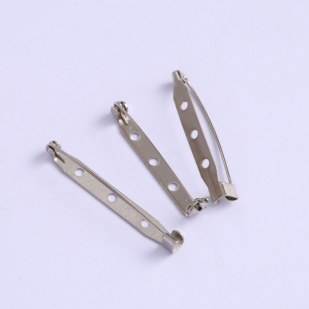 Iron simple perforated pin multi-size corsage pin base safety brooch accessories material stainless steel wholesale