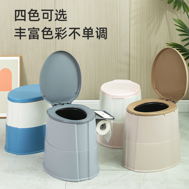Mobile Toilet Seat for Adults, Simple and Portable Toilet Chair for the Elderly to Get up at Night with Cover