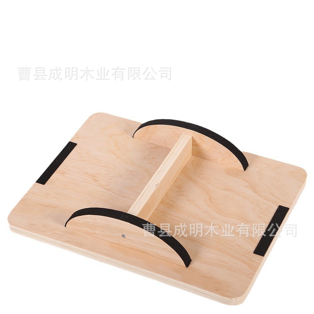 Solid Wood Rectangular Yoga Balance Board Training Coordination Fitness Pedal Adult Wooden Non-slip Fitness Equipment
