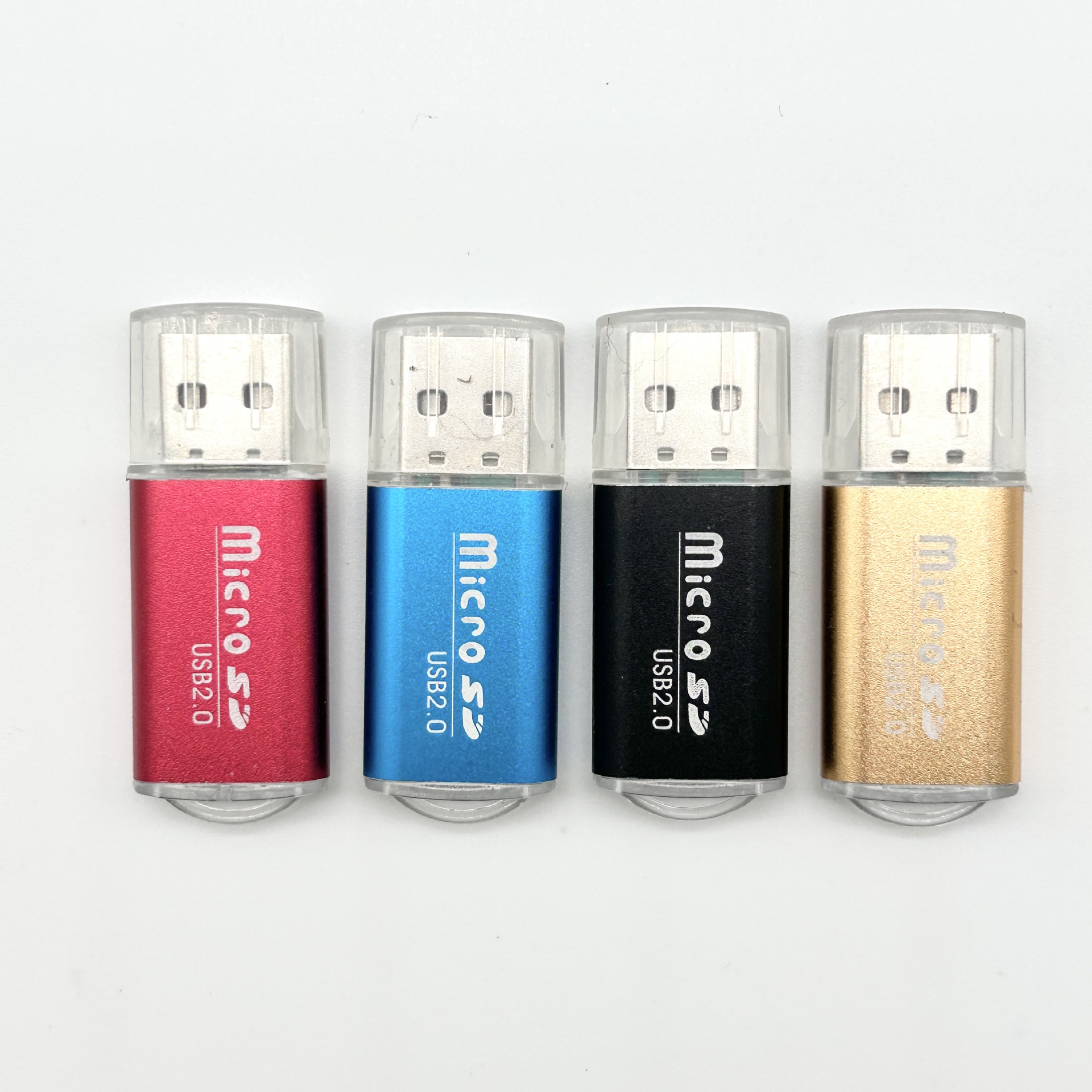 Bright color card reader reading TF card/MICROSD card/mobile phone memory card metal shell high speed 2.0
