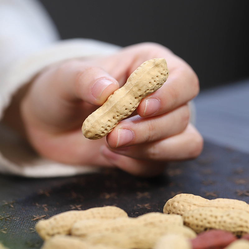 Yixing purple sand tea pet peanut bionic sculpture tea set wholesale longevity fruit ornaments tea table accessories ceramic can be raised