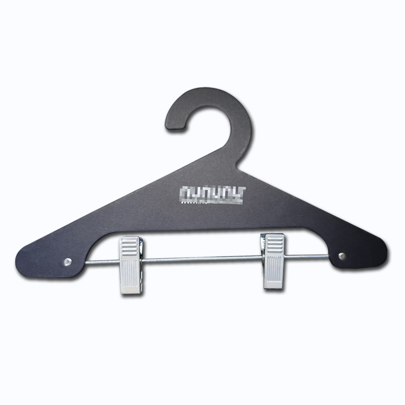 Fsc Environmentally Friendly Paper Clothes Hanger with Clip Custom Printed Kidsren's Cardboard Clothes Hanger Factory Direct Sales Logo Color Printing