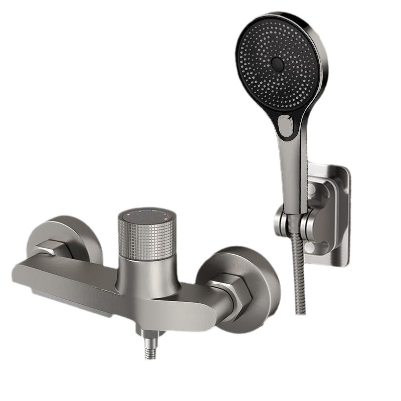 All-copper Triple Hot and Cold Faucet Shower Head Set Bathroom Bathtub Switch Hot and Cold Simple Mixing Valve