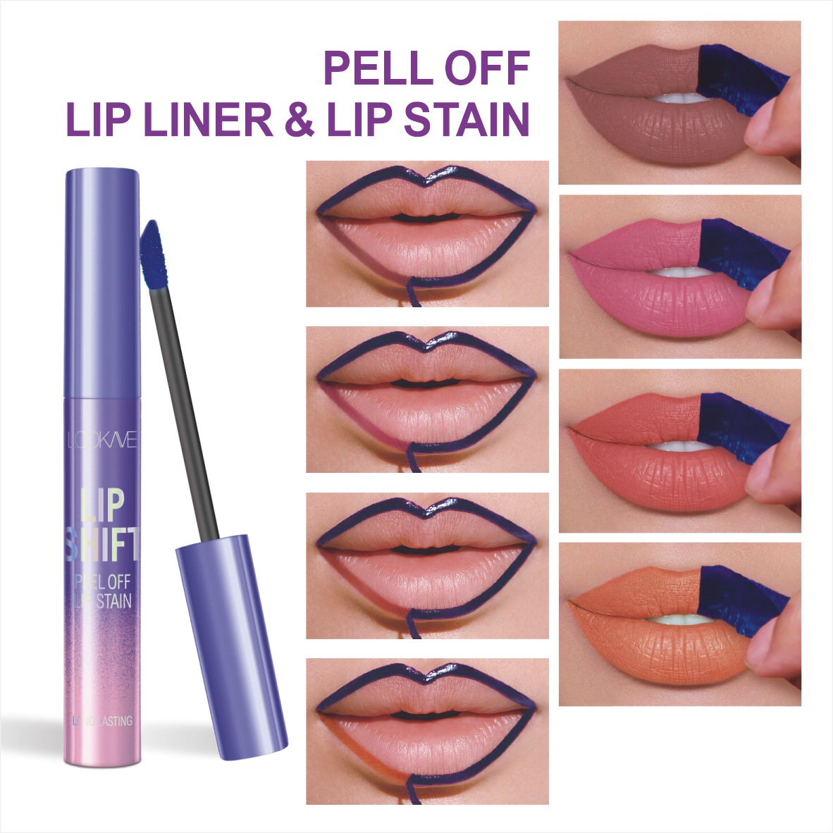 Lookave Export Peel-Off Lip Gloss Lip Liner Full English Lip Gloss Peel Off Lip Stain