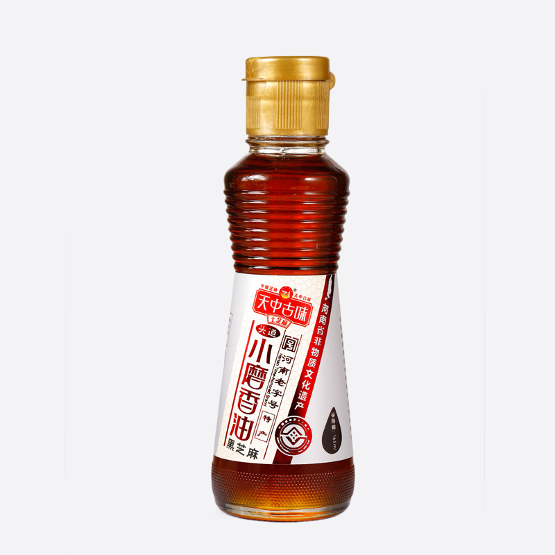 Pure Black Sesame Oil Henan Zhima Shop Small Ground Sesame Oil 500ml Household Glass Bottled Plastic Bottle Sesame Oil