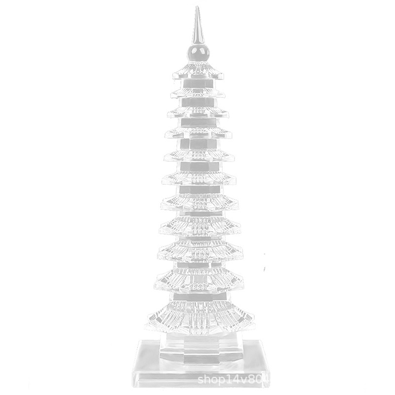 Crystal Wenchang Tower ten three-layer nine-layer decoration office study student desk table decoration home Pagoda