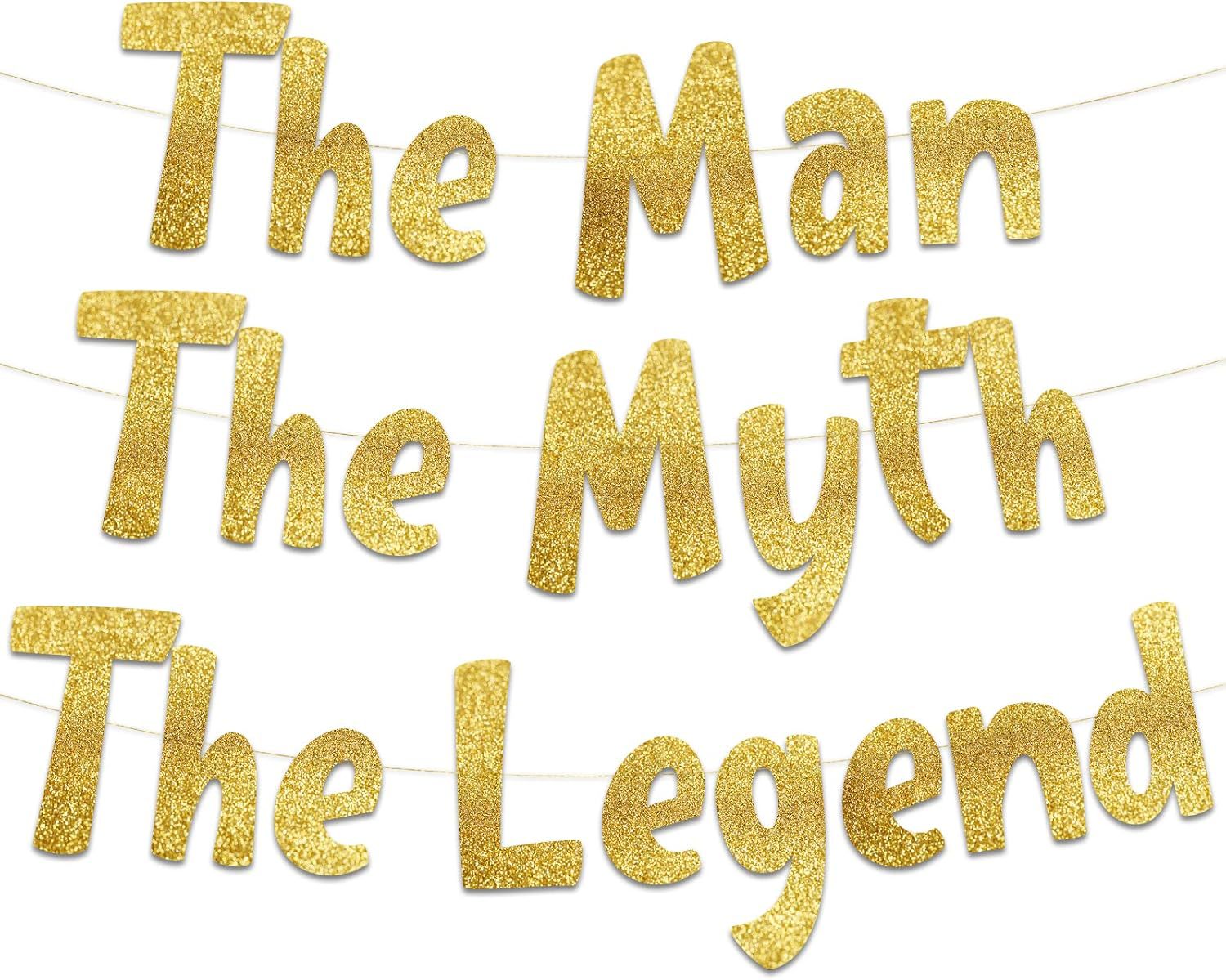 Золотой блестящий баннер «Человек, миф, легенда» – для мужского дня рождения, холостяка