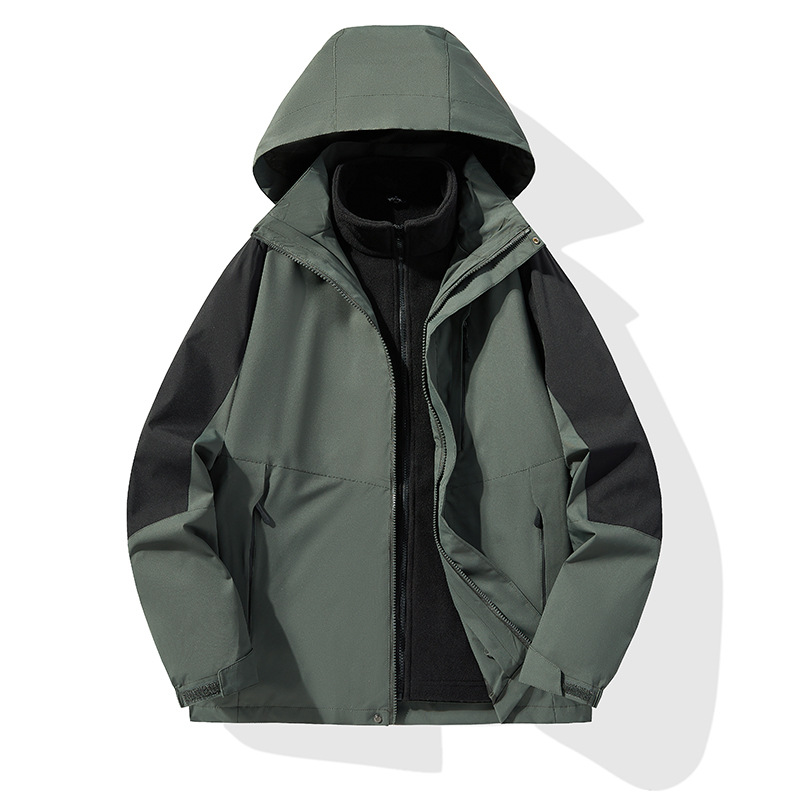 Explosive Men's and Women's Jacket Coat Winter Outdoor Three-in-One Detachable Two-piece Mountaineering Suit for Lovers