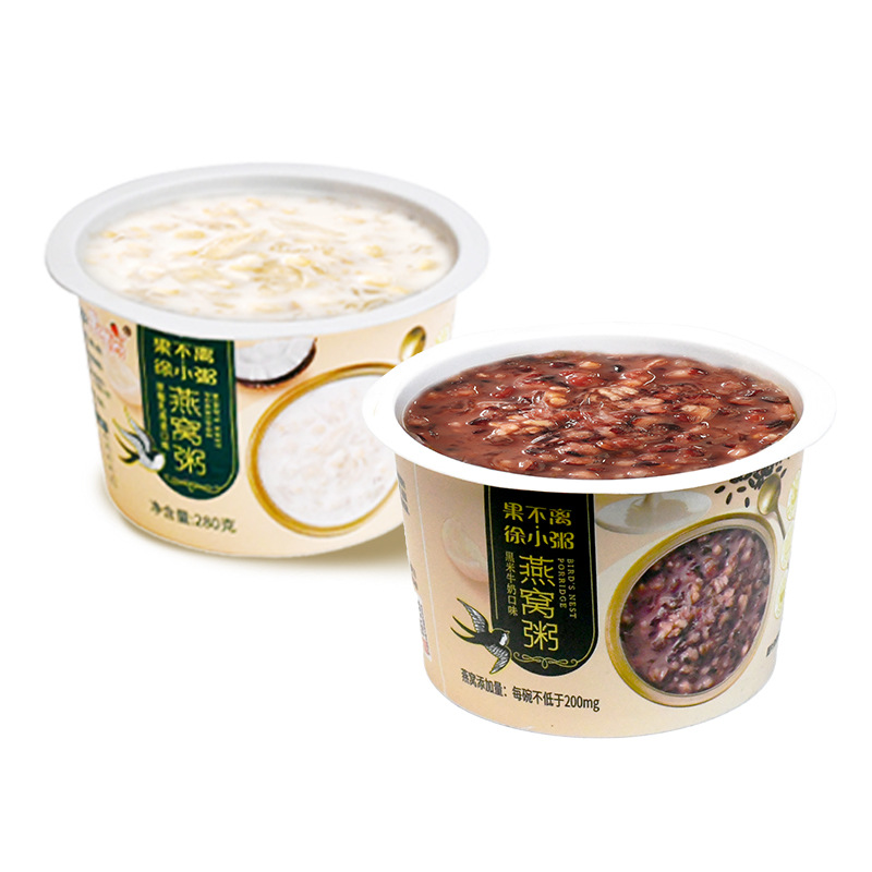 Guofuli Xu Small Porridge Ready-To-Eat Bird's Nest Porridge 280g Thick Coconut Milk Oatmeal Black Rice Milk Bird's Nest Porridge Manufacturer