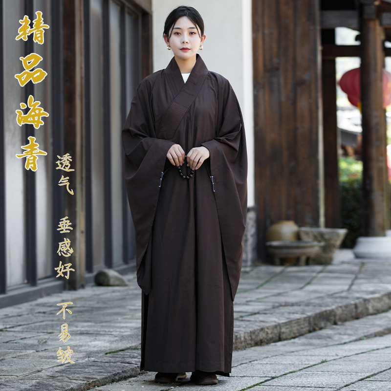 Качественная конопляная непрозрачная буддийская желтая медитационная ряса для мужчин и женщин, подходит для весны и осени