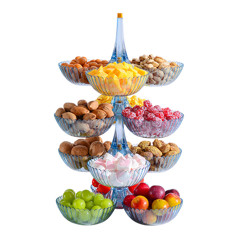 Fruit Plate Box Melon Fruit Plate Popular Accessible Luxury Home Living Room Coffee Table Dried Fruit Snacks Melon Seed Candy Gift Display Plastic Box