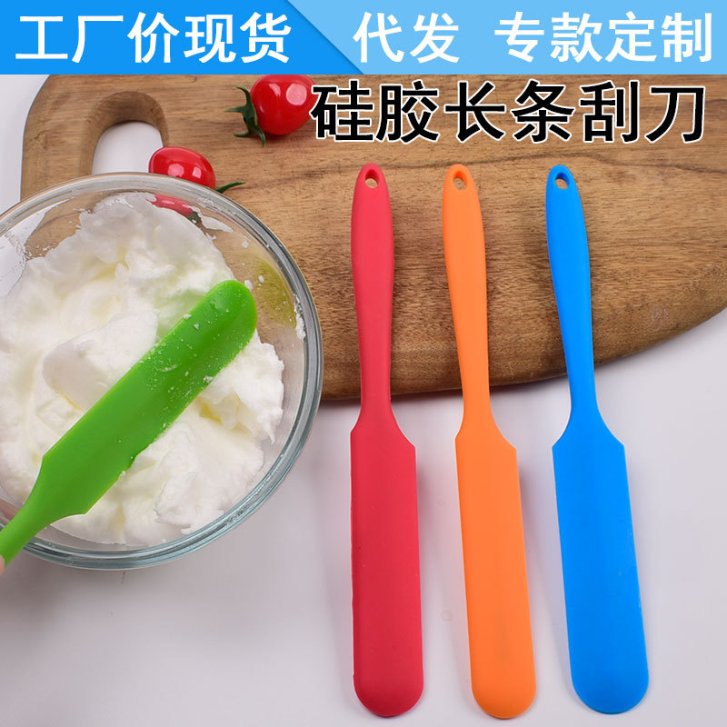 Многофункциональный длинный двусторонний силиконовый скребок для крема, масла, перемешивания, извлечения из форм, нож для торта, скребок для выпечки