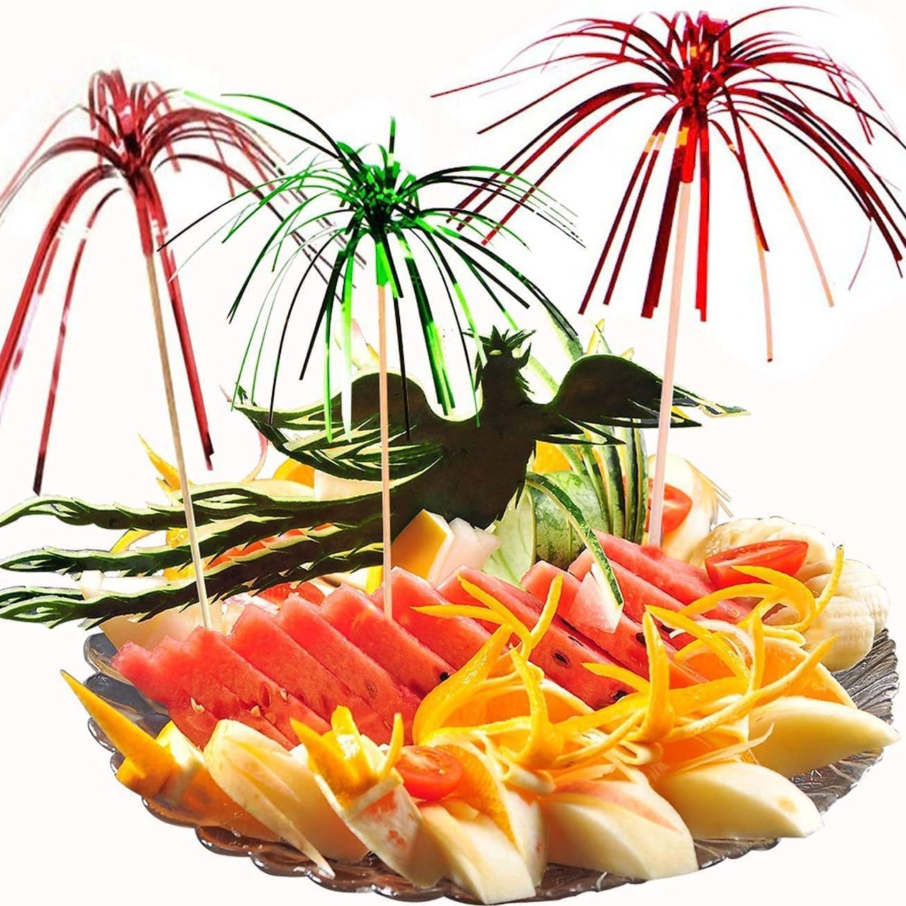 100 tassel fruit pick creative color wooden smoke pick cocktail toothpick cake baking decoration