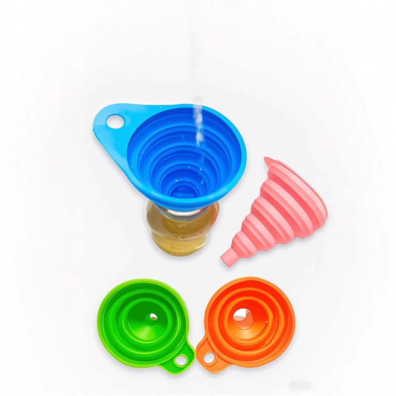 Поставки производителем пищевых портативных складных силиконовых воронок, отдельные маленькие воронки, оптовая трансграничная поставка