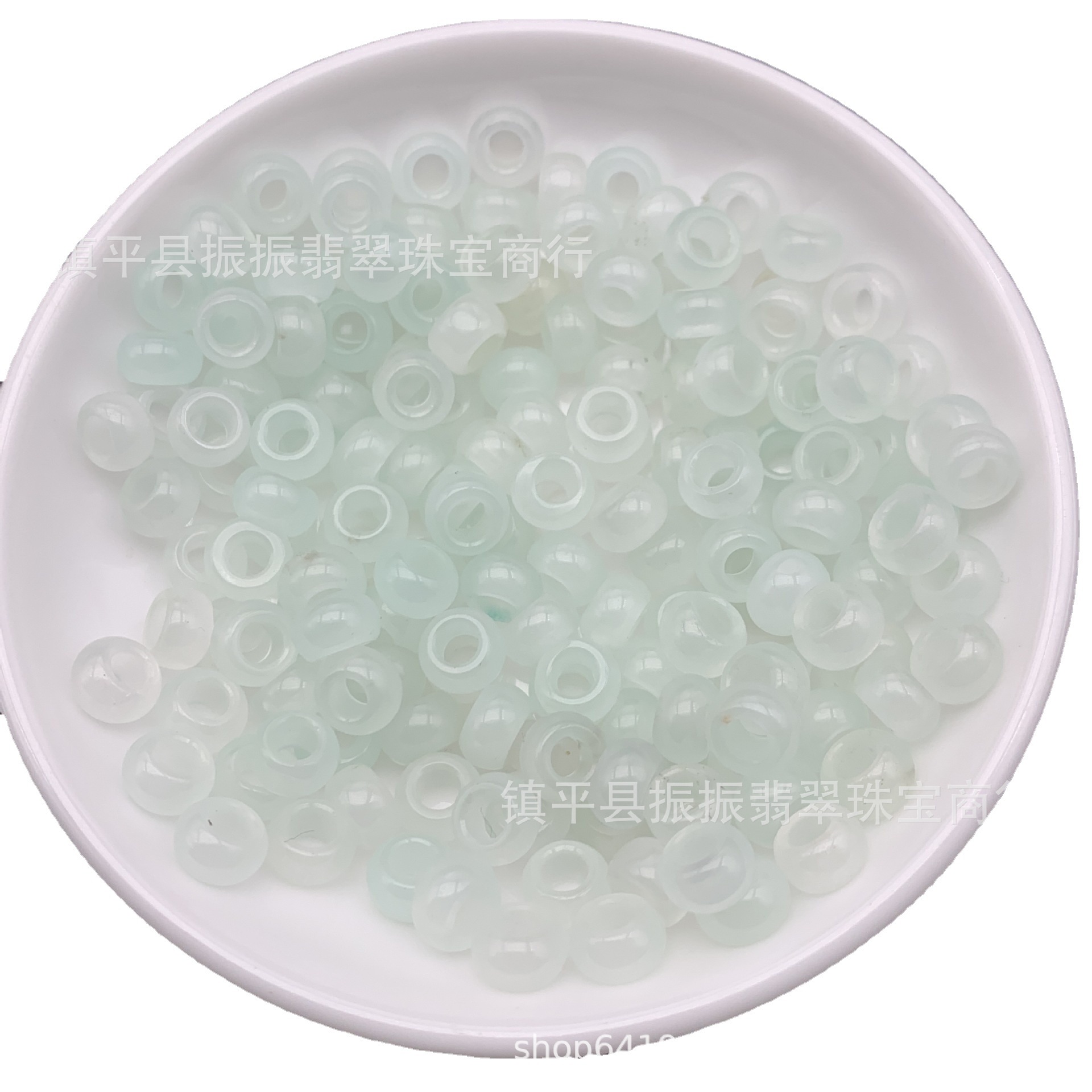 Big hole abacus beads Jade loose beads wholesale ice White 8 x 5mm Big Hole bagel diy jade jewelry wholesale