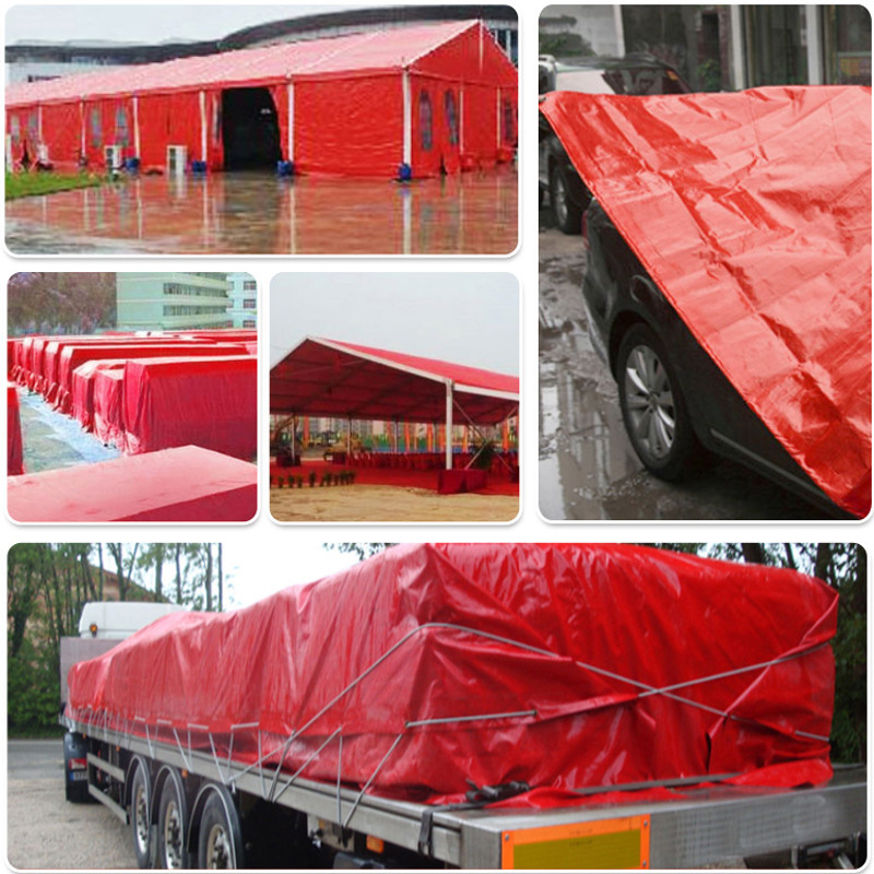 Big Red Thickened Rainproof Cloth Plastic Shade Cloth Double Red Wedding Shed Truss Cloth Waterproof Sunscreen Hi Tarpaulin