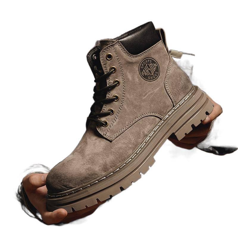 New Casual Shoes for Couples Running Volume First Layer Pigskin Martin Boots