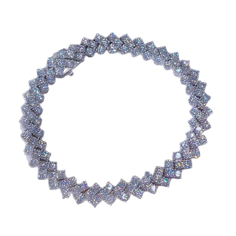 Platinum Pt950 Tennis Bracelet Laboratory Grown Diamond Bracelet Luxury Fashion Versatile Diamond Bracelet Cross-Border