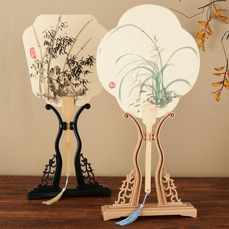 Tuan Fan Rack Long Handle Palace Fan Plastic Fan Rack Chinoiserie Table Bracket Chinoiserie Classical Display Rack Wholesale Base