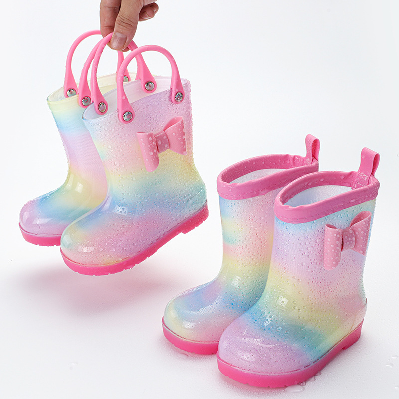 Cross-border online shopping spot small flower cloth children's rain boots overshoes rubber shoes cartoon boys and girls Children Baby rain boots water shoes