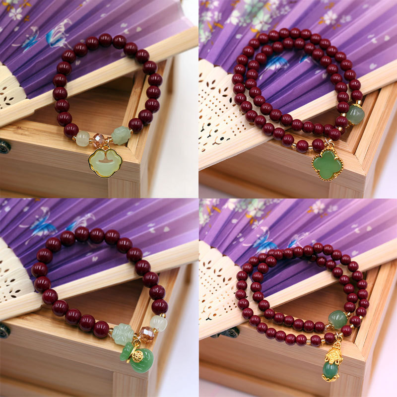 Новый стиль имитация красного лака кулон браслет одинарное кольцо двойное кольцо безопасная застежка женские украшения браслет подарок