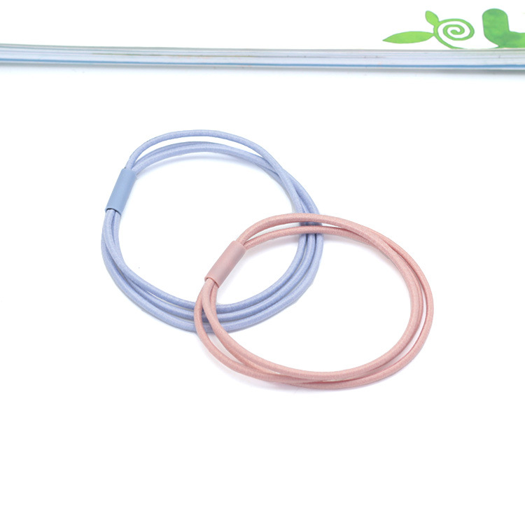 Korean version of high elastic basic hair ring three-in-one color hair rope hair band hair accessories female leather wholesale