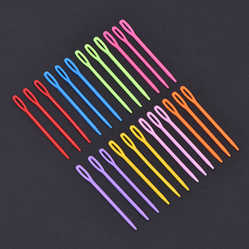 Цветные пластиковые иглы для ручного шитья, инструменты для вязания, иглы для свитера, оптовая продажа