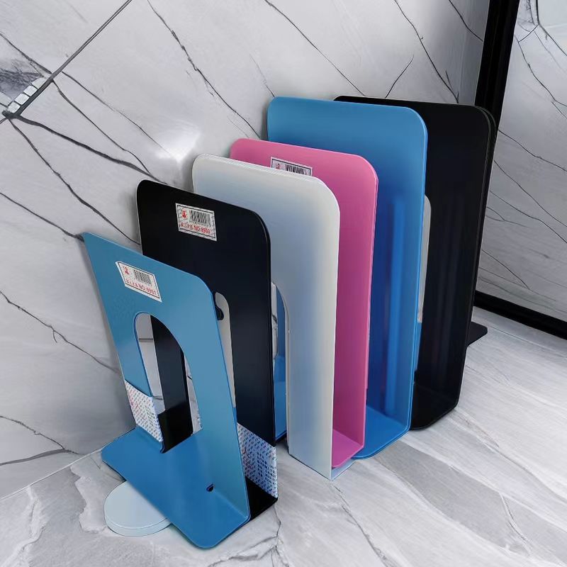 Iron Thickened Book Stand Student Office Desktop Storage Bookend Library Bookholder Metal Book Stand Simple