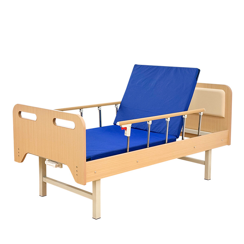 Manufacturer Supplies Wooden Hand-Cranked Nursing Beds for Nursing Homes and Elderly Apartments with Lifting Function Beds for the Elderly to Use at Home