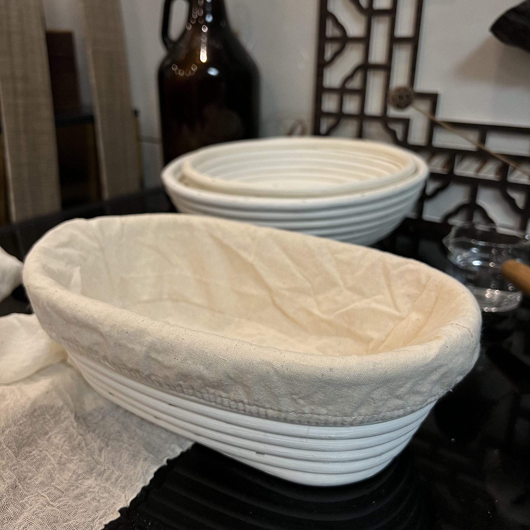 Rattan bread fermentation bowl European-style round baking bread basket Oval fermentation basket supply cross-border platform