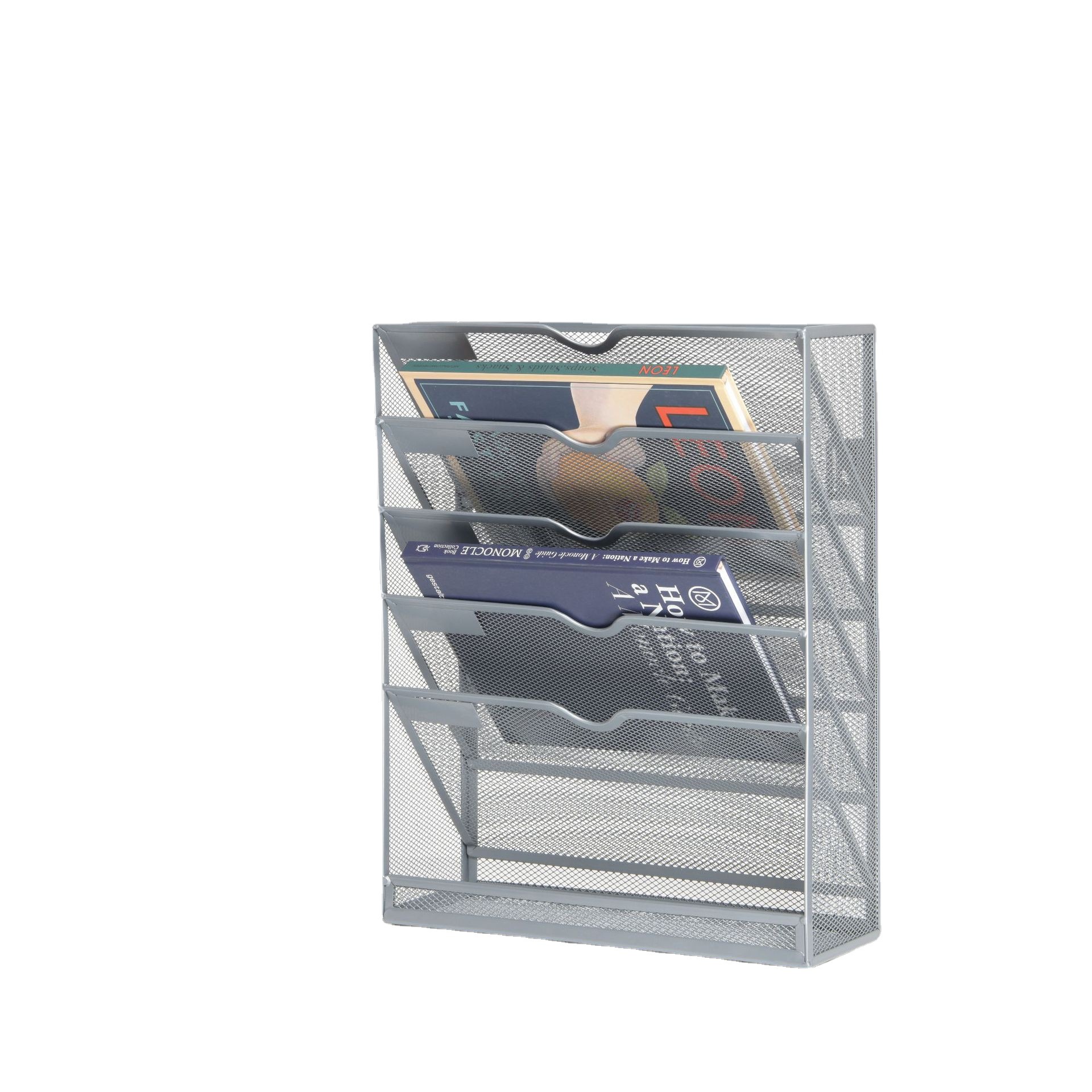 Shichen 5-Layer Office Cultural and Education Bookshelf Desk Desktop File Rack Storage Iron Multi-Function