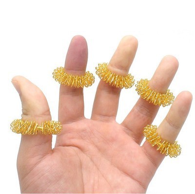 Cross-Border Supply Finger Massager Massage Ring Finger Massage Ring Gold and Silver Can Be Selected