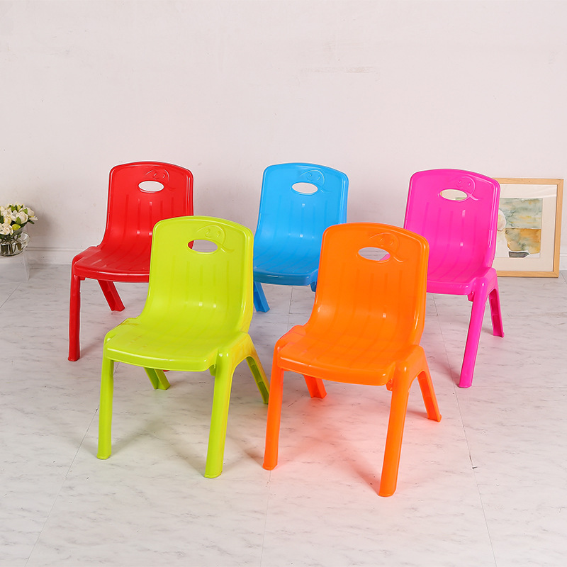 Children's Chair Thickened Household Children's Dining Chair Baby Small Bench Kindergarten Back Chair Non-Slip Plastic Yuan San