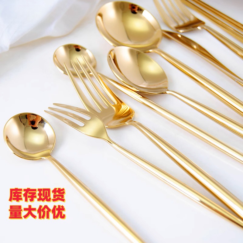 Tax-Included Portuguese 304L Stainless Steel Knife, Fork, Spoon, Chopsticks, Long-Handled Soup Spoon, Cross-Border Hotel Butter Knife, Fruit Fork