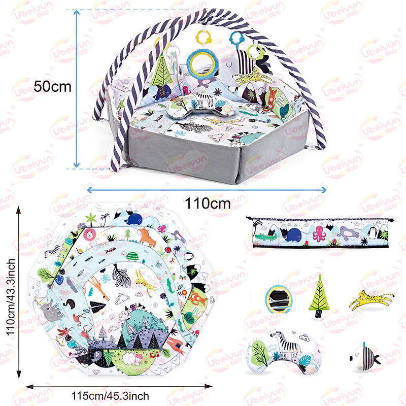 Baby Fitness Rack Hexagonal Fence Baby Climbing Mat Game Blanket Newborn Toy Activity Amazon Hot Sale