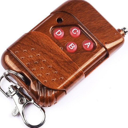 Factory wholesale peach wood push cover wireless remote control 1527 learning code 1234 key 315M433M computer code