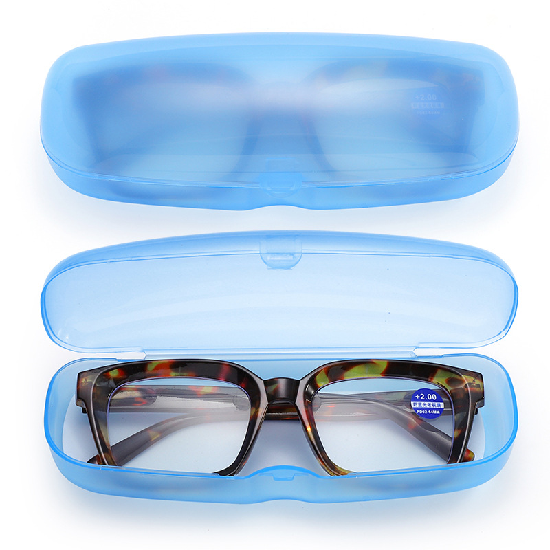 Presbyopic glasses case plastic packaging color translucent simple portable frosted high-looking high-grade storage box