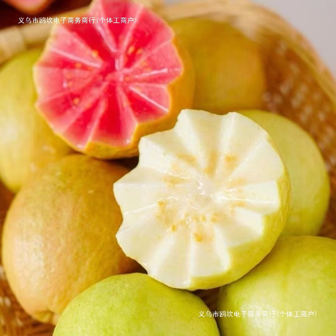 Guangxi Double-Purified Guava White Heart Red Heart Cream Guava Soft Heart Soft Glutinous Fresh Guava Crispy Sweet Chicken Poop Fruit Wholesale