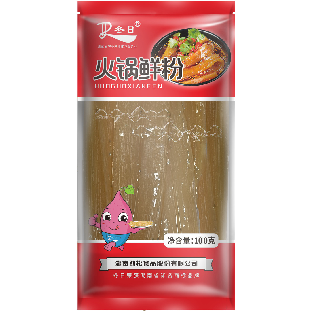 Winter Brand 100g Hot Pot Sichuan Sweet Potato Wide Noodles Hot and Sour Noodles No-Soak Fresh Sweet Potato Noodles Spicy Hot Pot Hunan Specialty