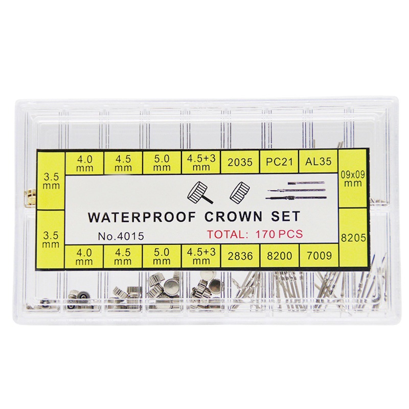 Watch accessories waterproof handle long and short tube handle head handle rod handle core gold silver flat head round head crown